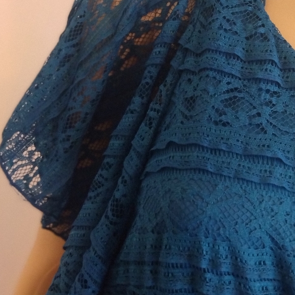My Michele Teal Lace Short Jumpsuit - Picture 3 of 10